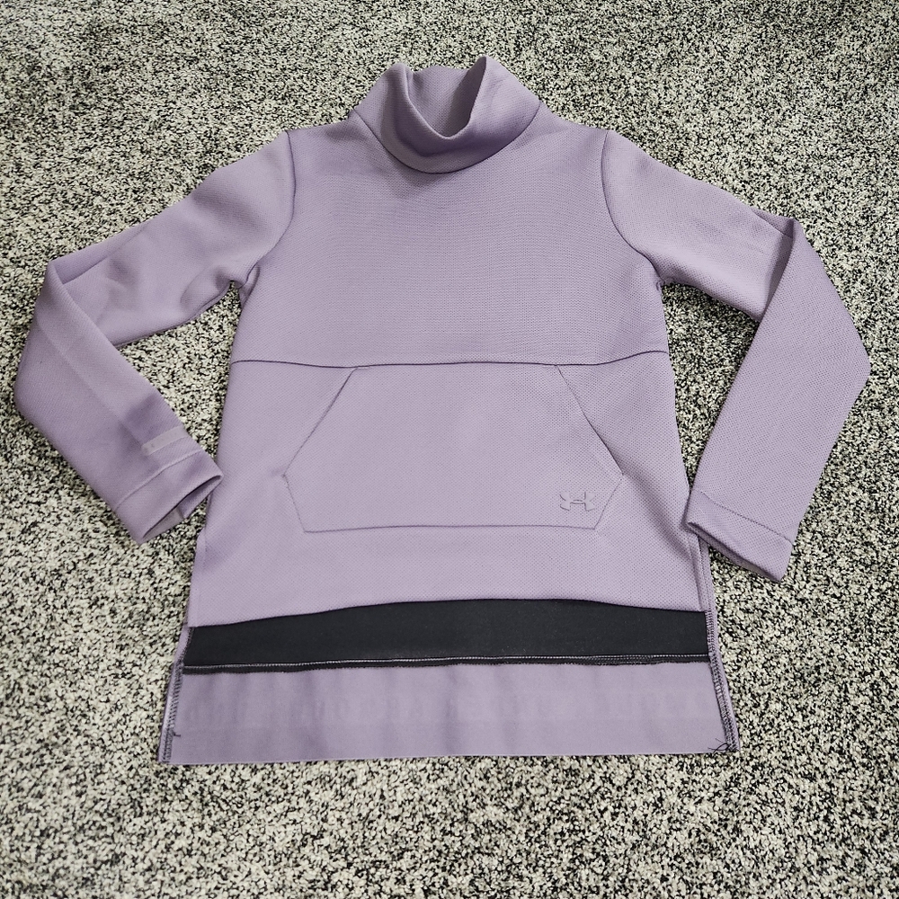 Under Armour Sweatshirt Sweater Turtleneck Long Tail Hi‎ Low Purple Women Sz Xs